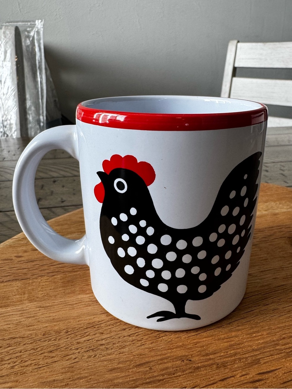 Vintage Chicken Mug Waechtersbach Coffee Cup, Polka Dot Hen Rooster West Germany